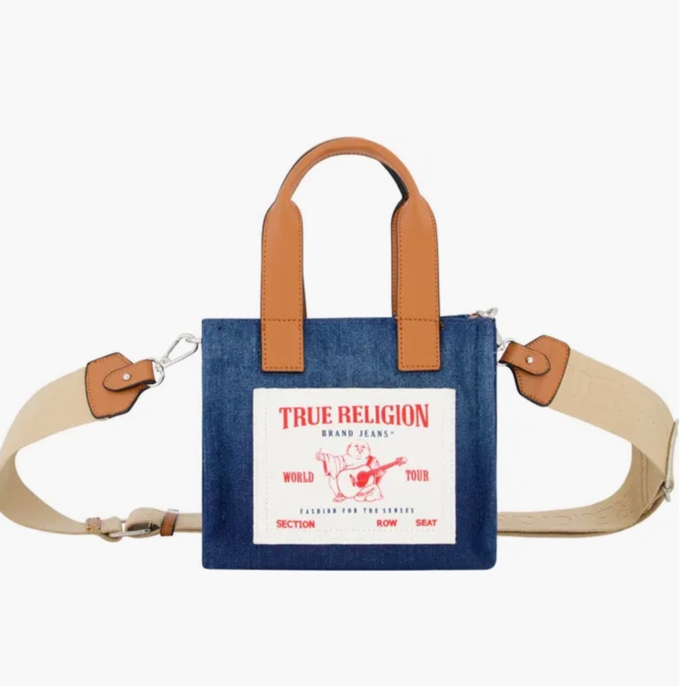 True Religion Blue Mini Denim Tote Bag